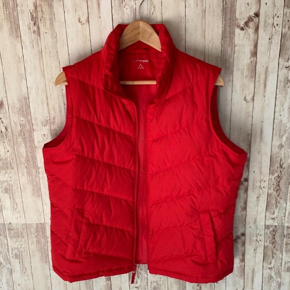 Lands' End Jackets & Blazers - Lands' End Red Down Vest L (14-16)